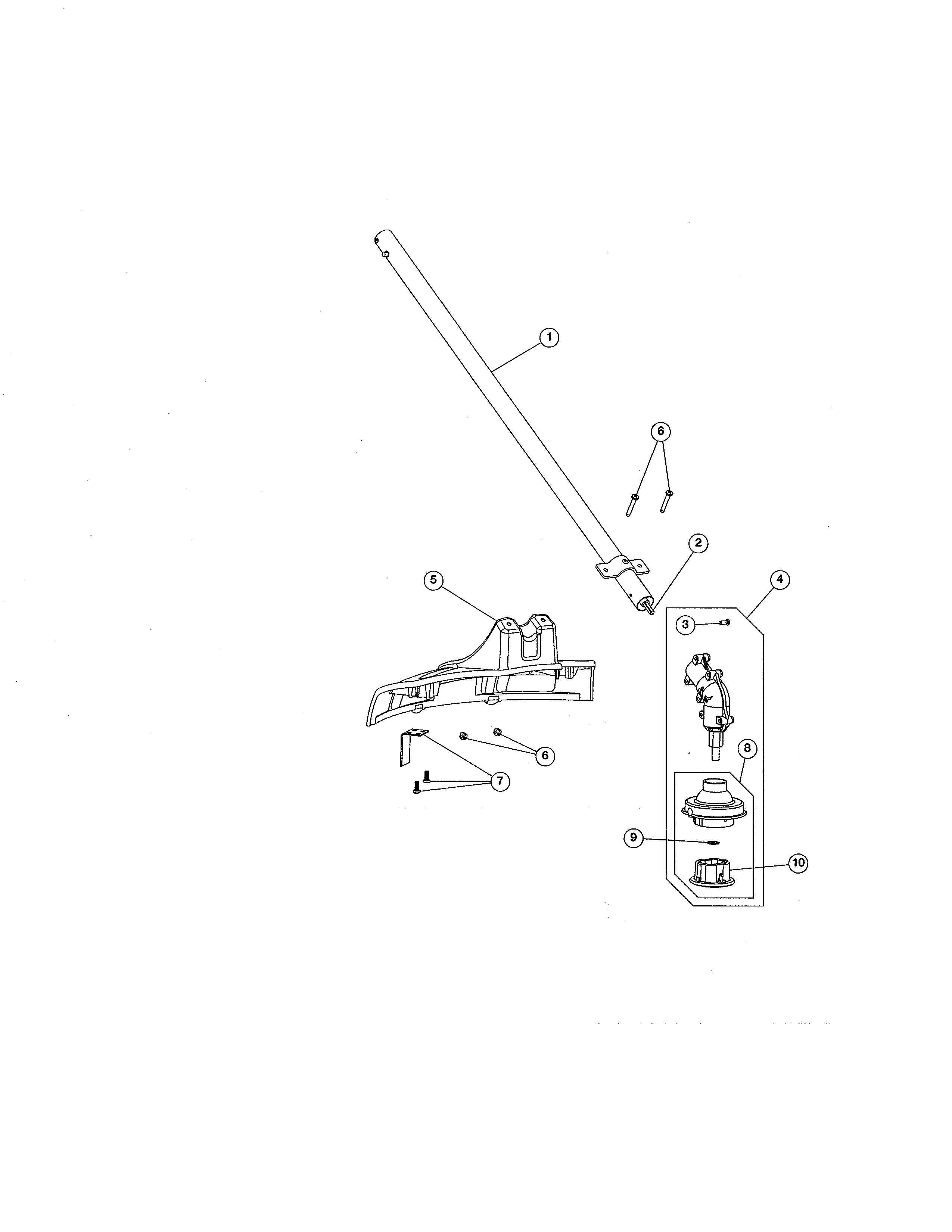 Straight-shaft Trimmer Attachment Diagram and Parts List for 316725860  Craftsman Brush Cutter