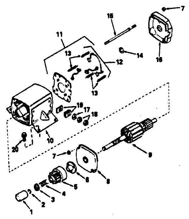 Starter Motor Diagram and Parts List for 143770022  Craftsman Engine