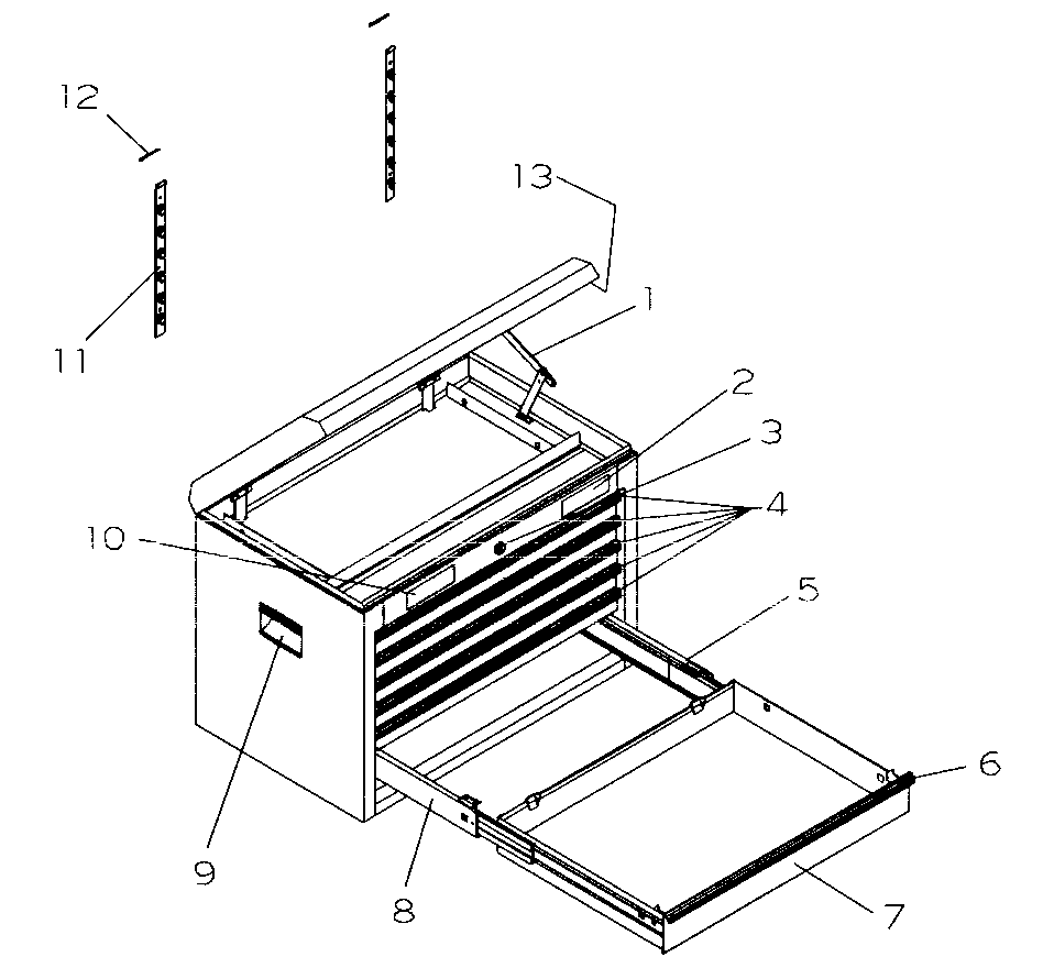 Tool Chest Diagram and Parts List for 706598965  Craftsman Tool Stand & Cart