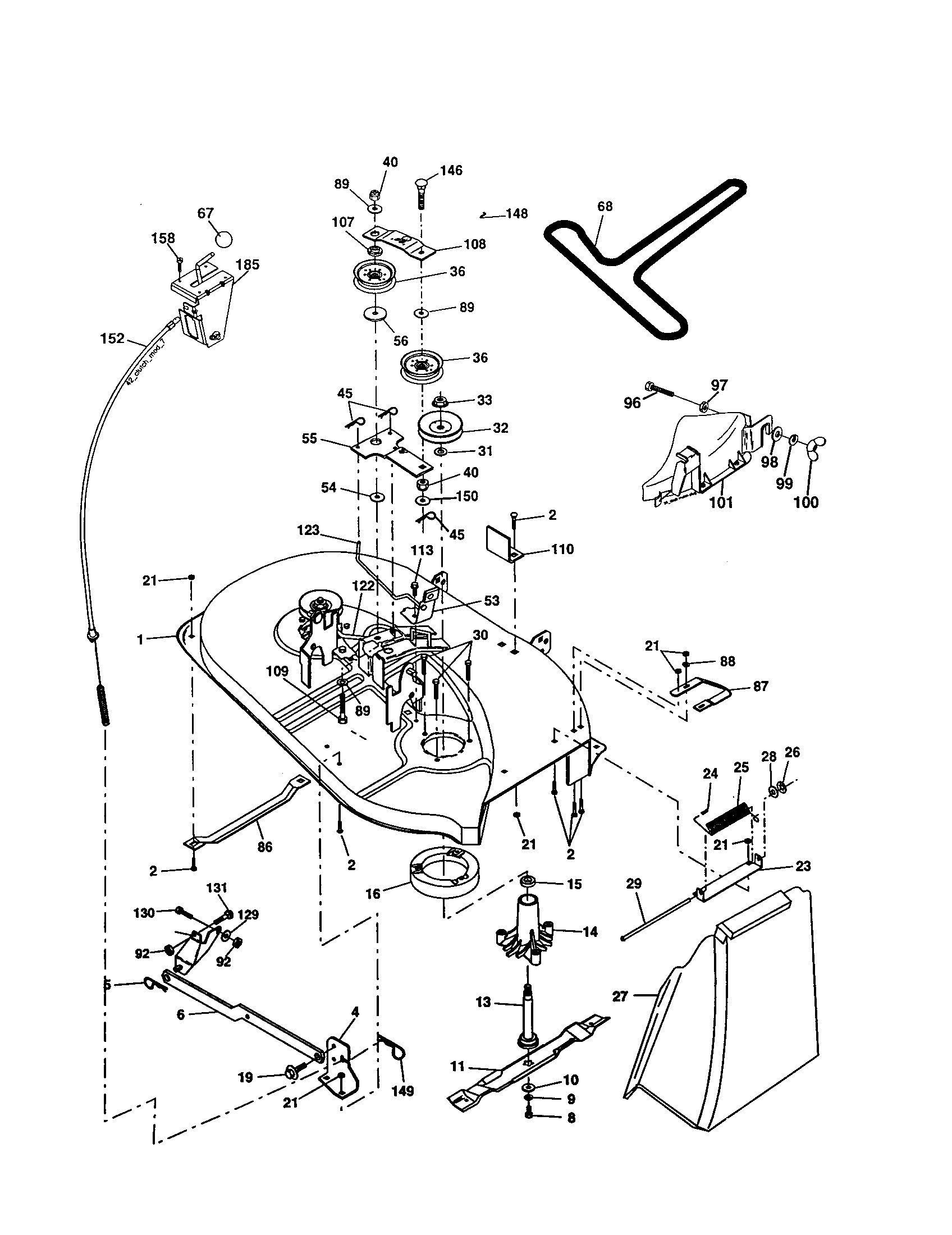 Mower Diagram and Parts List for 917277311  Craftsman Lawn Tractor