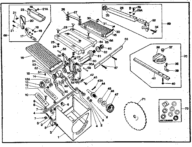 Unit Parts Diagram and Parts List for 14924121  Craftsman Saw