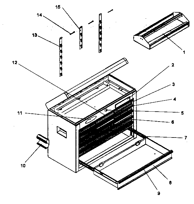 Chest Diagram and Parts List for 706658891  Craftsman Tool Stand & Cart