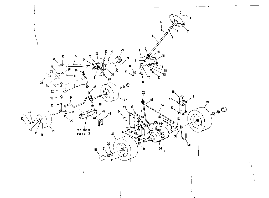 Drive Assembly Diagram and Parts List for 53681360  Craftsman Lawn Mower