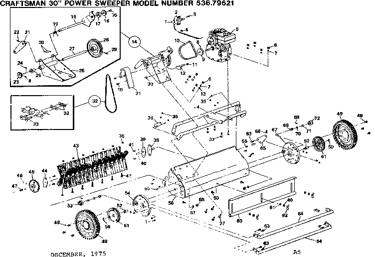 Replacement Parts Diagram and Parts List for 53679621  Craftsman Lawn Tractor