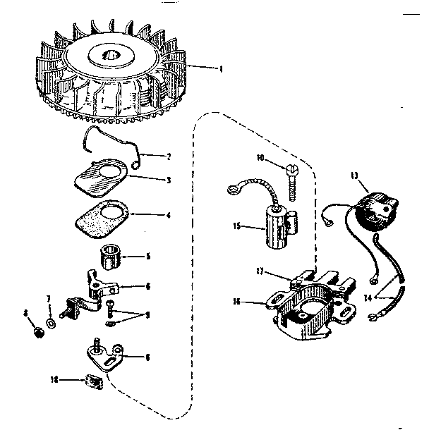 Magneto (phelon F-3220-g) Diagram and Parts List for 14310301  Craftsman Engine