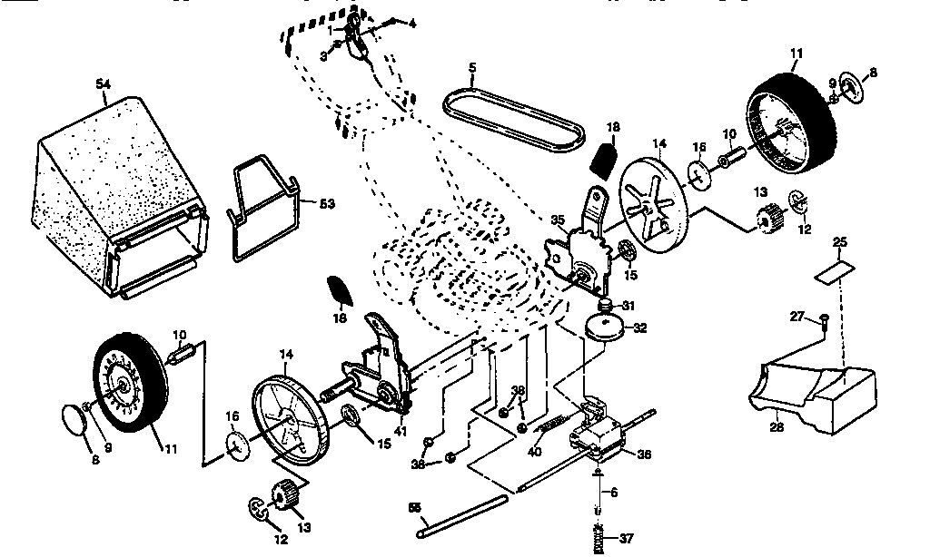 Drive Assembly Diagram and Parts List for 917377322  Craftsman Lawn Mower