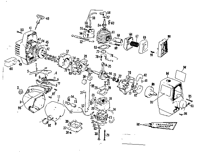 Engine Diagram and Parts List for 234795490  Craftsman Trimmer