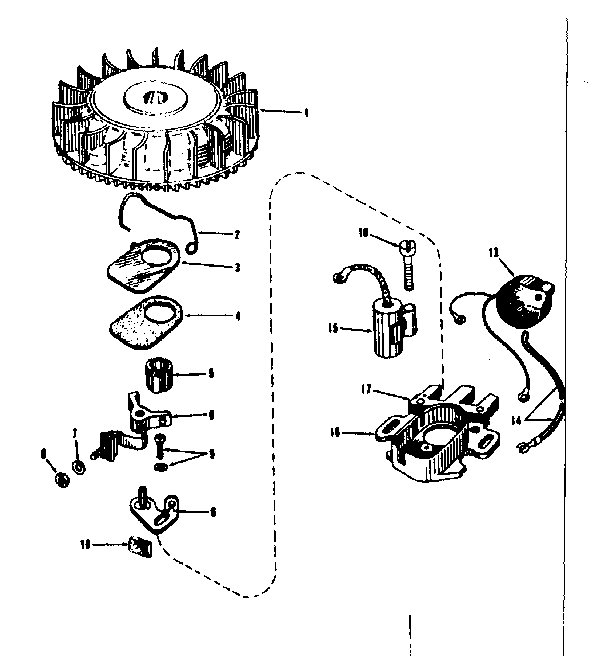 Magneto No. 30362 Diagram and Parts List for 143501221  Craftsman Engine