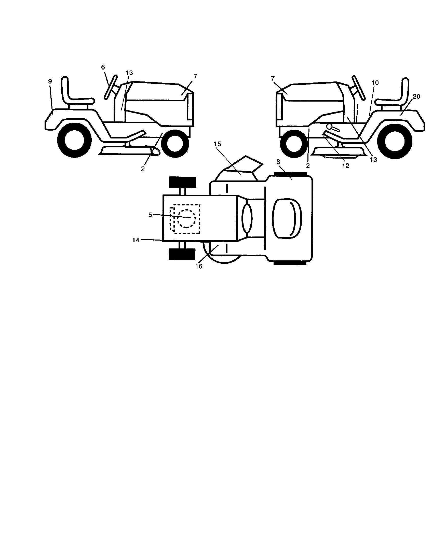 Decals Diagram and Parts List for 917277020  Craftsman Lawn Tractor