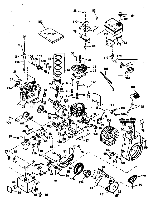 Engine Diagram and Parts List for 143764052  Craftsman Engine