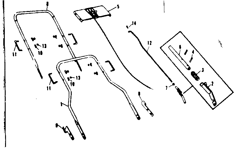 Handle Assembly Diagram and Parts List for 53681682  Craftsman Lawn Mower