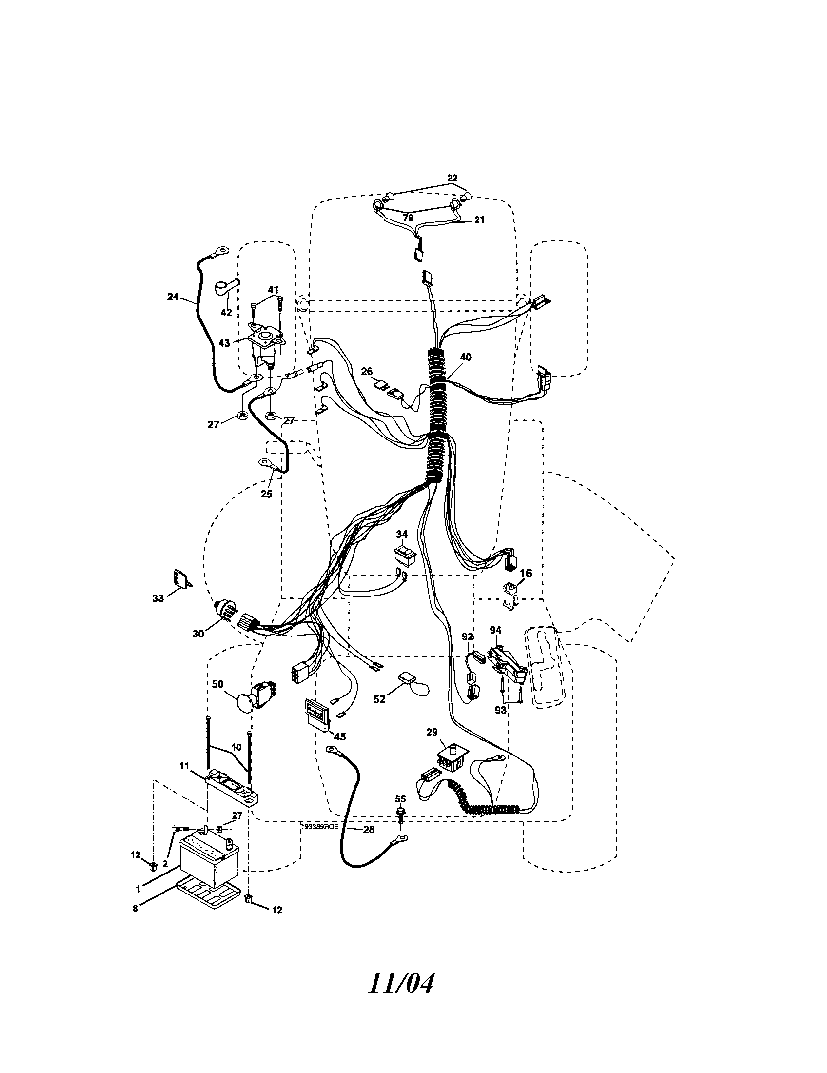 Electrical Diagram and Parts List for 917275680  Craftsman Lawn Tractor