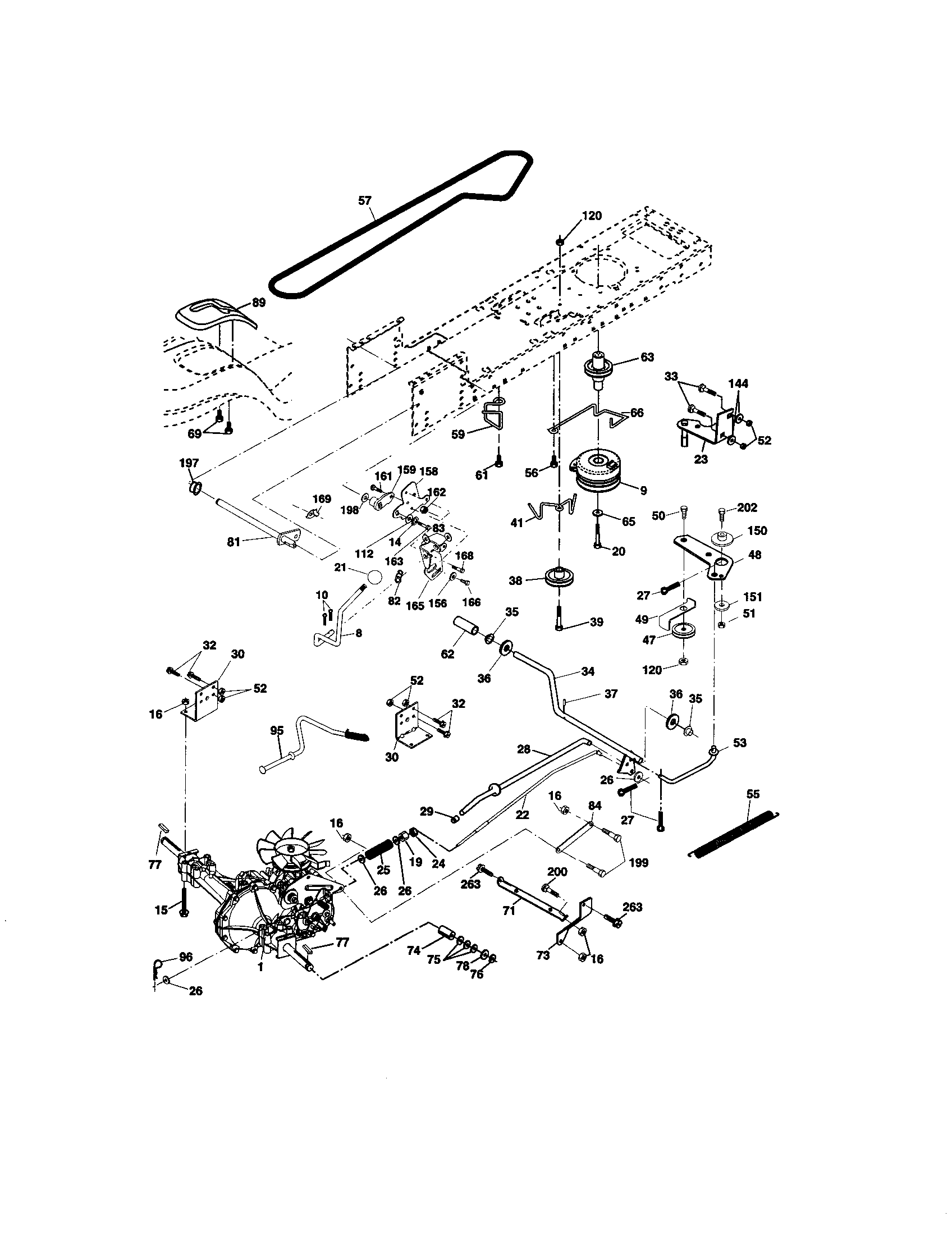 Ground Drive Diagram and Parts List for 917273641  Craftsman Lawn Tractor