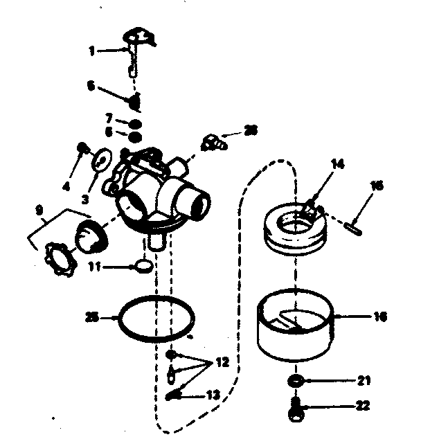 Carburetor No. 632387 Diagram and Parts List for 143384572  Craftsman Engine