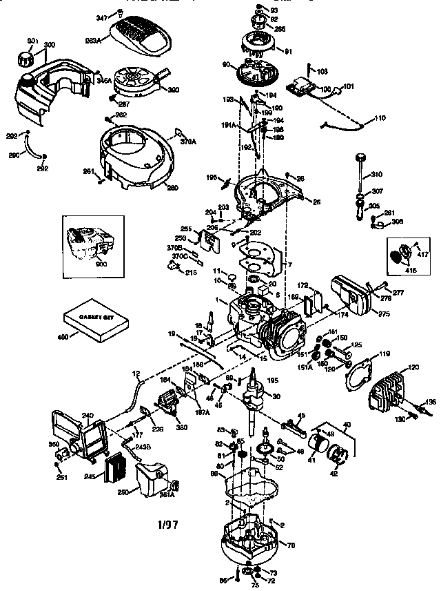 Engine (71/143) 143.976610 Diagram and Parts List for 143976610  Craftsman Engine