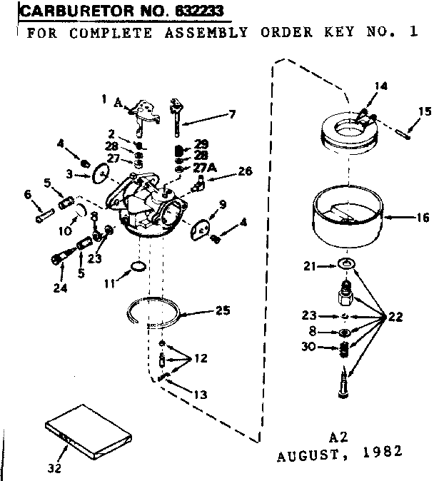 Replacement Parts Diagram and Parts List for 143326302  Craftsman Engine