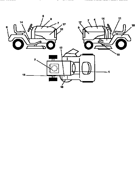 Decals Diagram and Parts List for 917258112  Craftsman Lawn Tractor