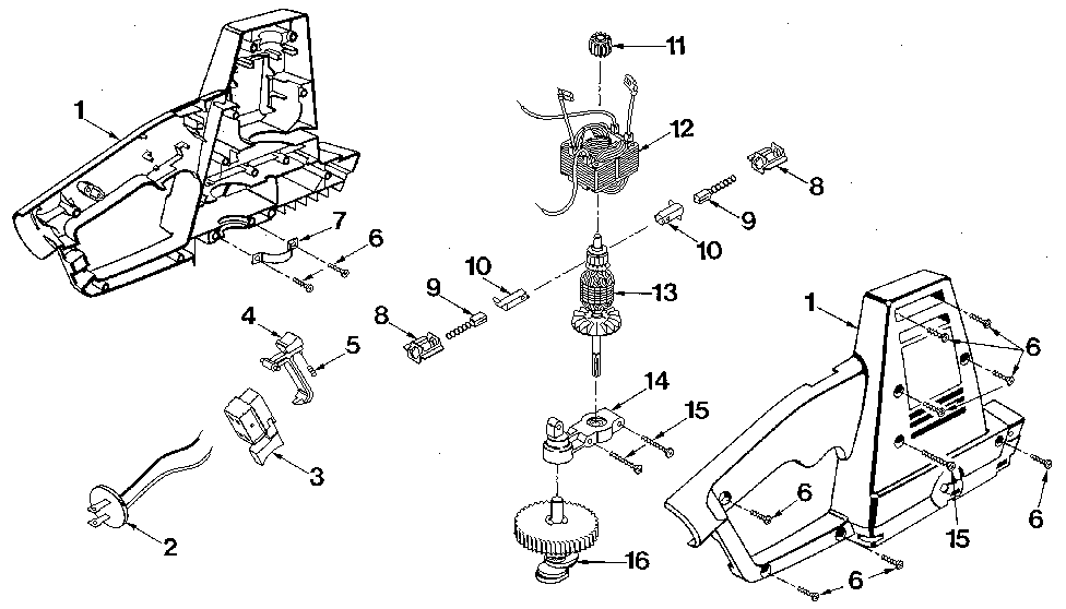 Motor Diagram and Parts List for 315797650  Craftsman Trimmer