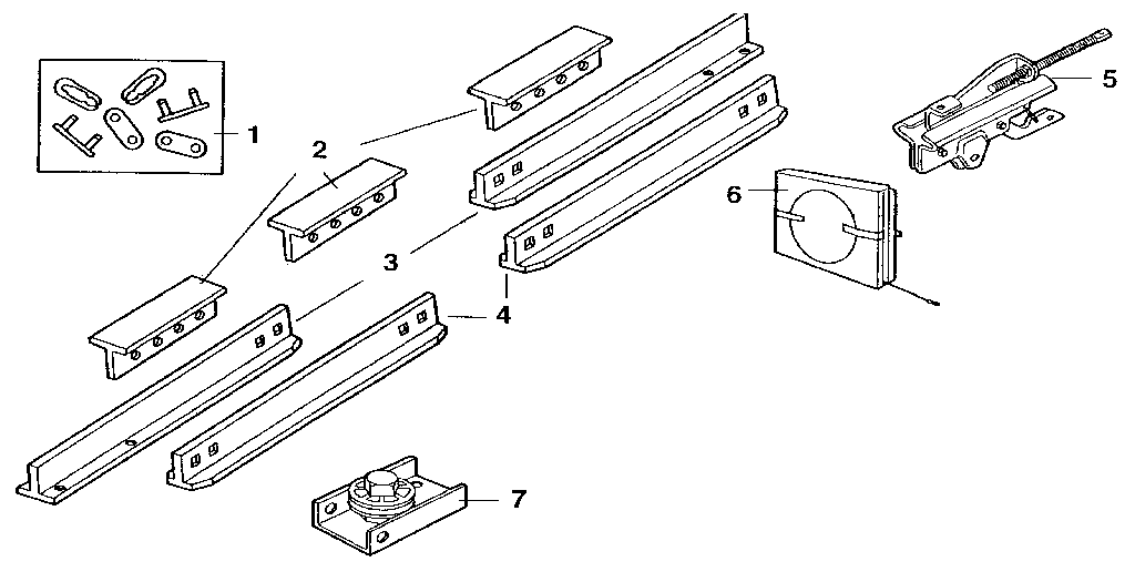 Rail Assembly Diagram and Parts List for 13953915SRT  Craftsman Garage Door Opener