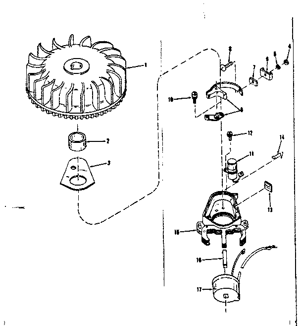 Magneto (wico Fw-2617) Diagram and Parts List for 143106031  Craftsman Engine