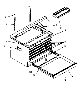 Chest Diagram and Parts List for 706597184  Craftsman Tool Stand & Cart