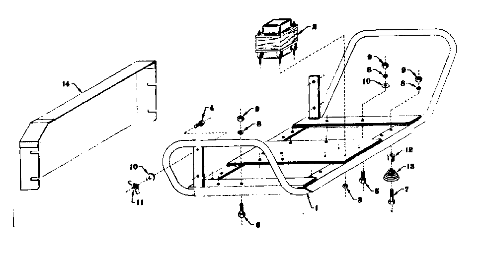 Mounting Base Diagram and Parts List for 58031231  Craftsman Engine