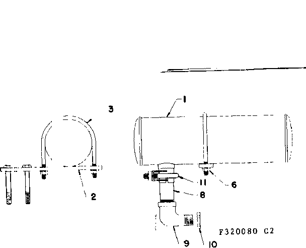 Muffler Assembly Diagram and Parts List for 580320080  Craftsman Engine