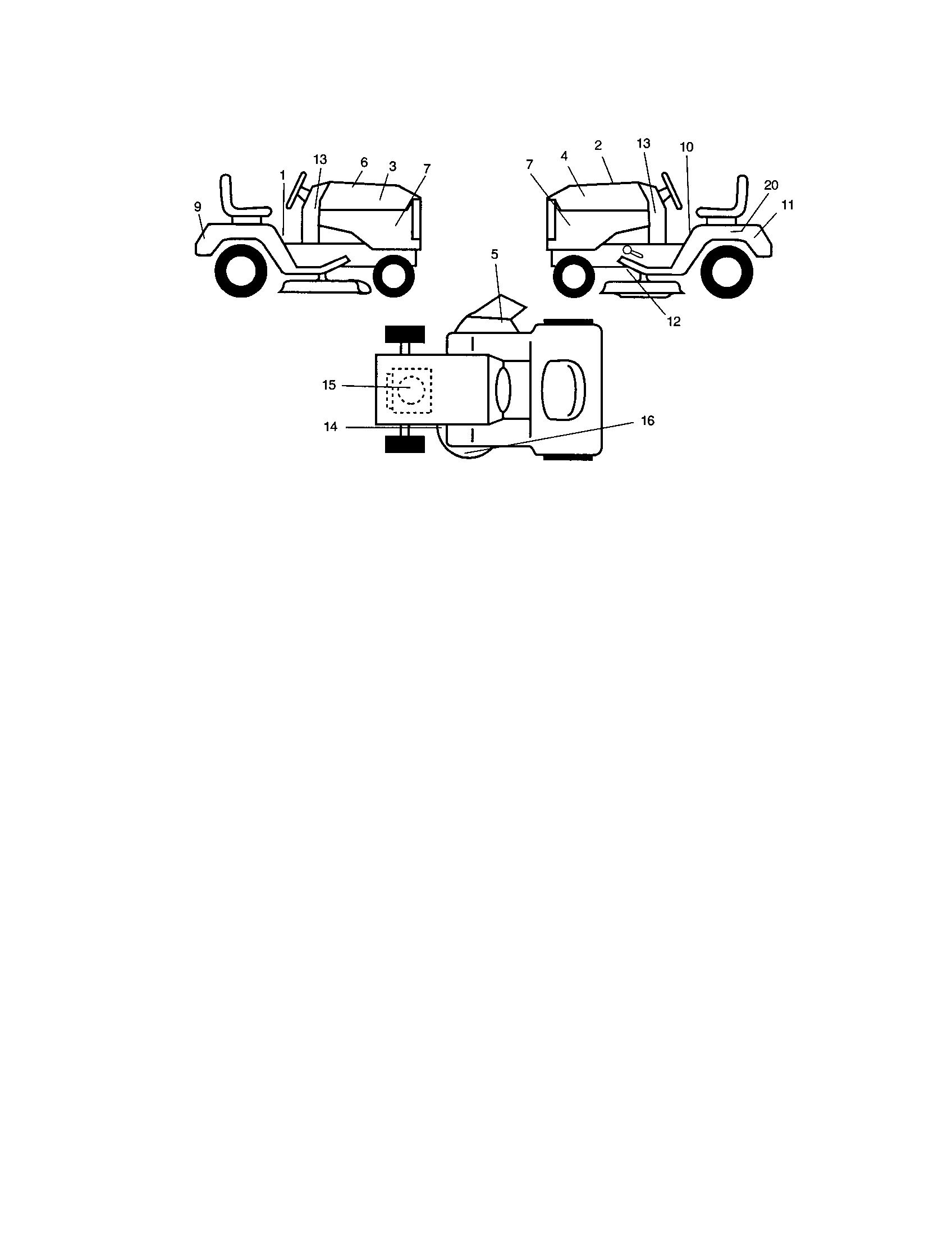 Decals Diagram and Parts List for 917271661  Craftsman Lawn Tractor