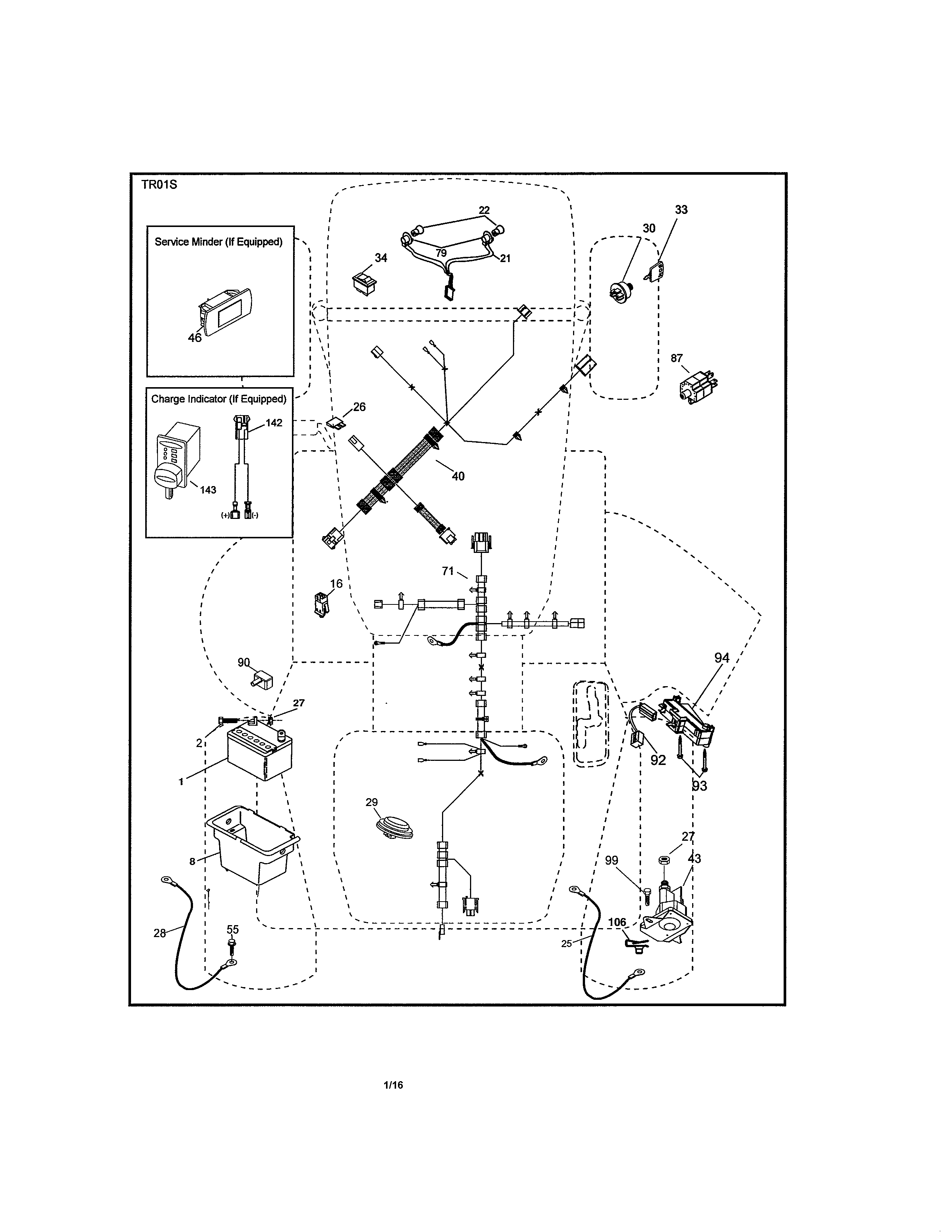Electrical Diagram and Parts List for 917203811  Craftsman Lawn Tractor