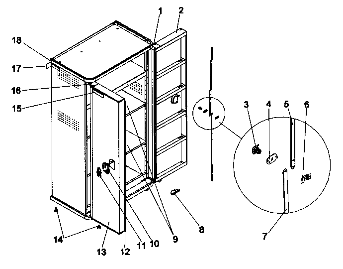 Cabinet Diagram and Parts List for 706592751  Craftsman Tool Stand & Cart