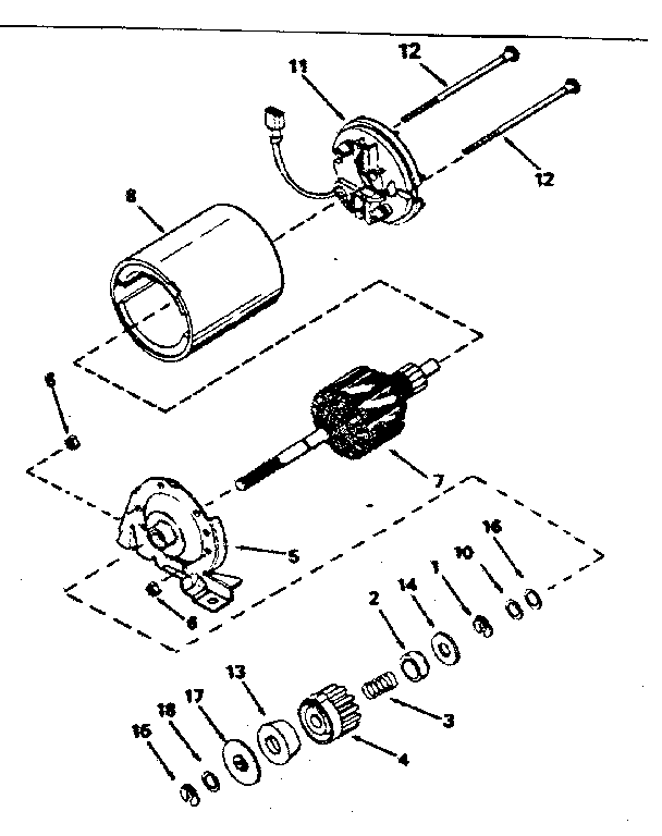 Electric Starter Motor No. 34934 Diagram and Parts List for 143364082  Craftsman Engine