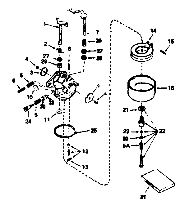 Carburetor No. 632425 Diagram and Parts List for 143780012  Craftsman Engine