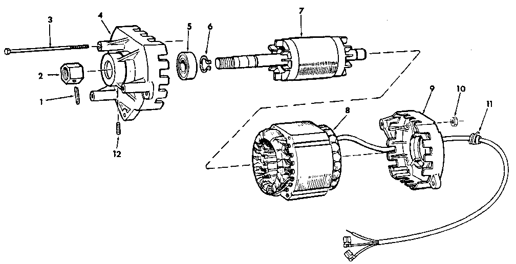 Motor 62856 Diagram and Parts List for 62856  Craftsman Power Motor