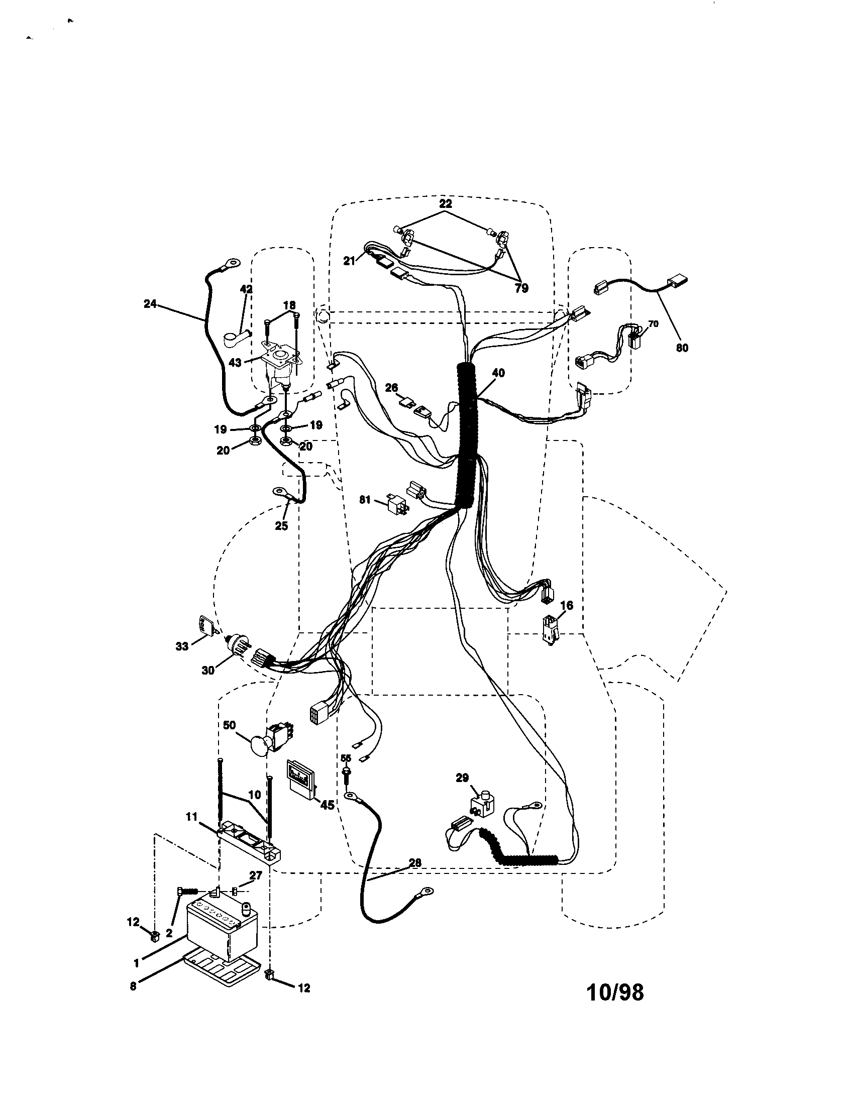 Electrical Diagram and Parts List for 917272020  Craftsman Lawn Tractor