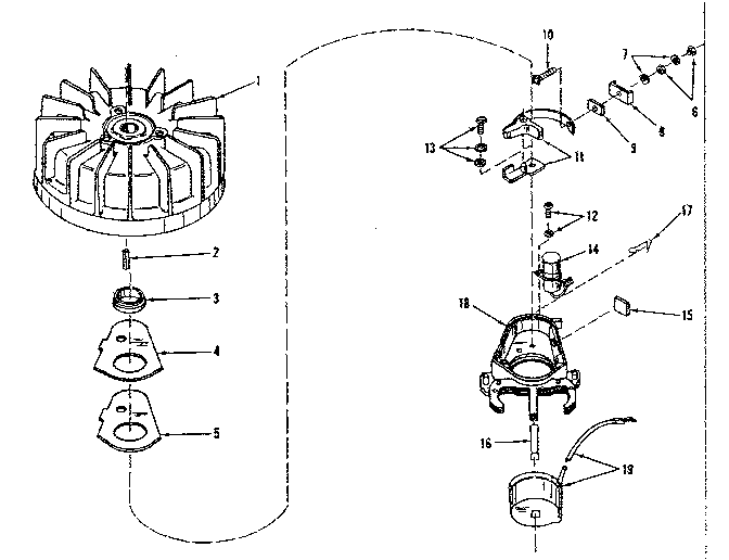 Magneto (wico Fw-2439) Diagram and Parts List for 14340501  Craftsman Engine