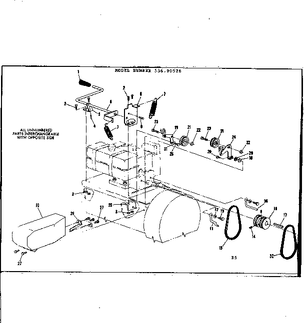 Throwout Handel Diagram and Parts List for 53690526  Craftsman Snow Blower