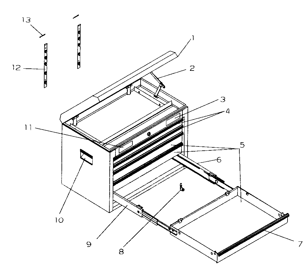Tool Chest Diagram and Parts List for 706596144  Craftsman Tool Stand & Cart
