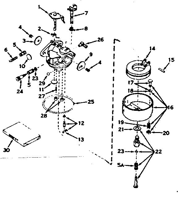 Carburetor Diagram and Parts List for 143154092  Craftsman Engine