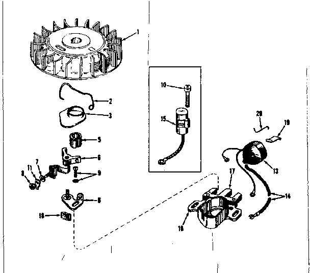 Magneto Diagram and Parts List for 143134012  Craftsman Engine