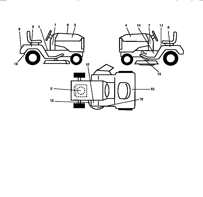 Decals Diagram and Parts List for 917270622  Craftsman Lawn Tractor