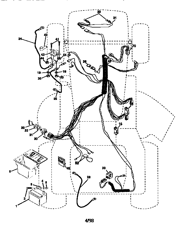 Electrical Diagram and Parts List for 917270612  Craftsman Lawn Tractor