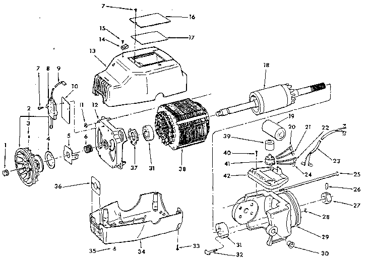 Motor Asm. 63503 And 63504 Diagram and Parts List for 63503  Craftsman Power Motor