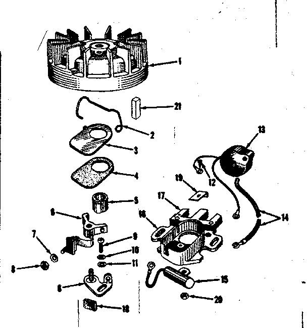 No. 27986 Magneto Diagram and Parts List for 14343204  Craftsman Engine