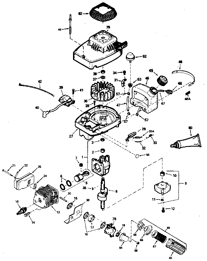Replacement Parts Diagram and Parts List for 200701021  Craftsman Engine