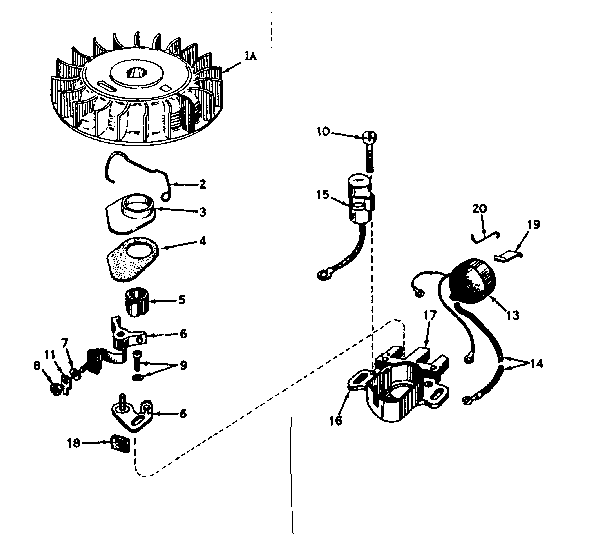 Magneto No. 610693a Diagram and Parts List for 143171052  Craftsman Engine