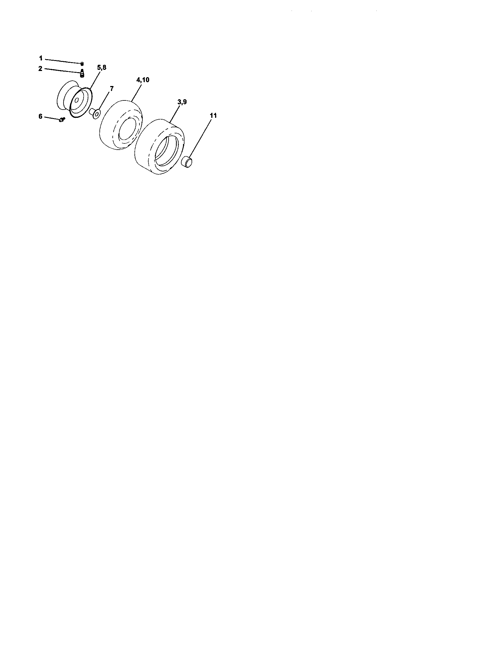Wheels And Tires Diagram and Parts List for 917273130  Craftsman Lawn Tractor