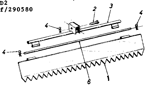 Rake Assembly Diagram and Parts List for 917290580  Craftsman Tiller