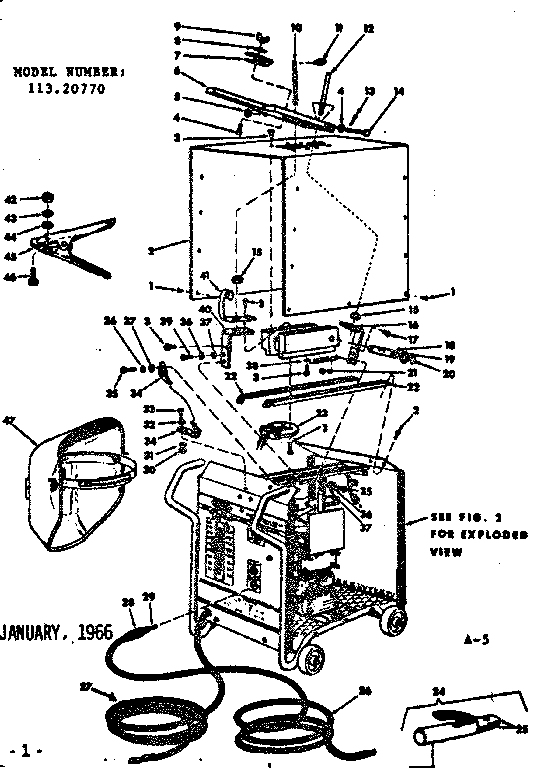 Unit Diagram and Parts List for 11320770  Craftsman Welder