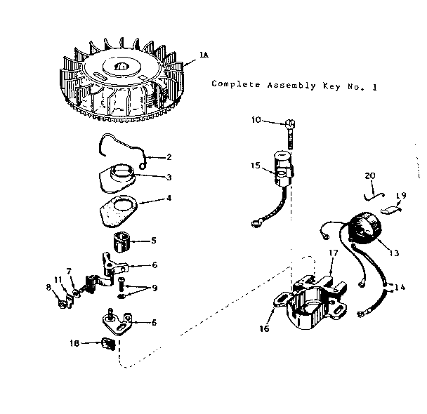 Magneto Diagram and Parts List for 143184092  Craftsman Engine