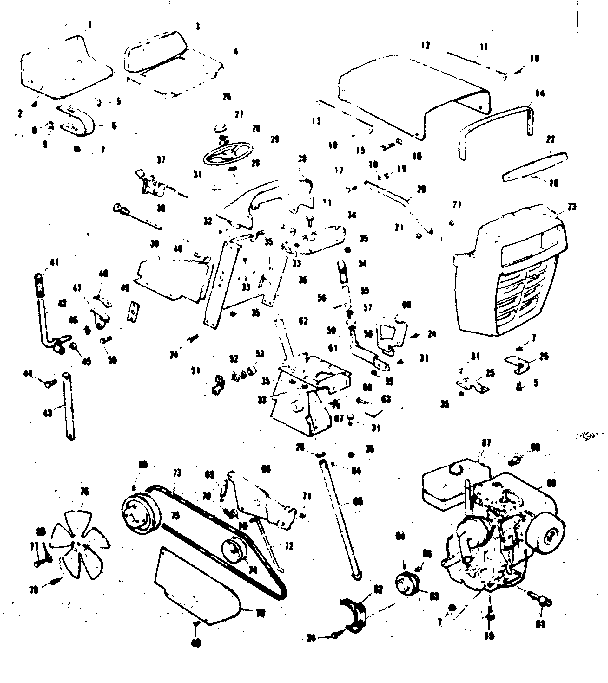 Grill And Steering Assembly Diagram and Parts List for 13196700  Craftsman Engine